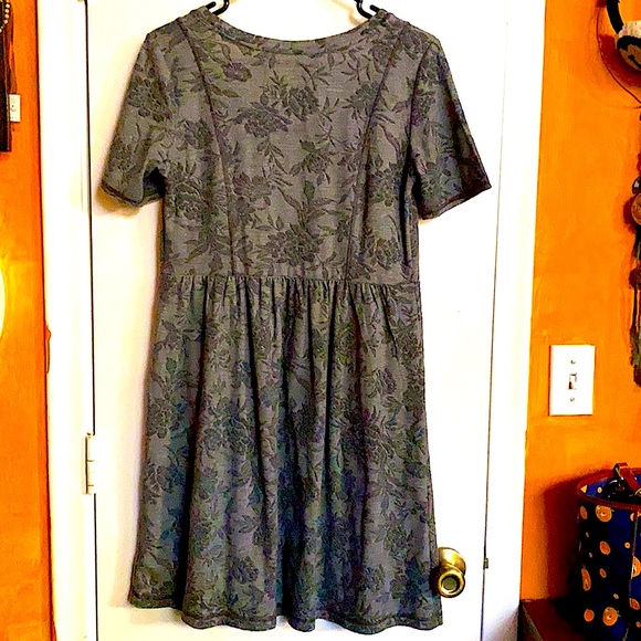 Anthropologie Structured Floral Gray Knit Dress - Picture 4 of 4